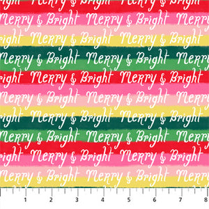 Merry & Bright Stripe for Merry Kitschmas by Louise Pretzel for FIGO fabrics