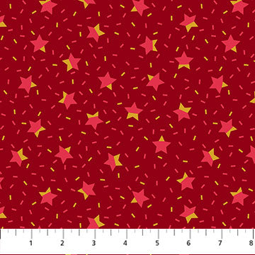 Stars in Red for Party Time by Ghazal Razavi for Figo Fabrics
