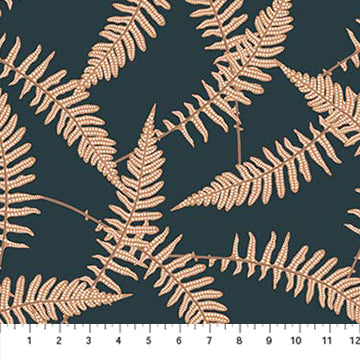 Ferns in Navy for the Botanist for FIGO fabrics