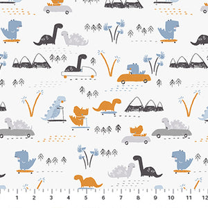 Dino Town for Fossil Folks for FIGO Fabrics