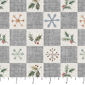 Snow check in grey for Cozy Cubs for FIGO Fabrics
