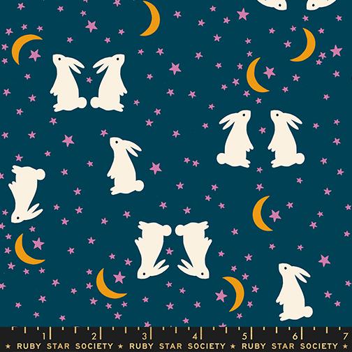 Bunnies in Galaxy from Mystic Fable by Alexia Abegg of Ruby Star Society for Moda Fabrics