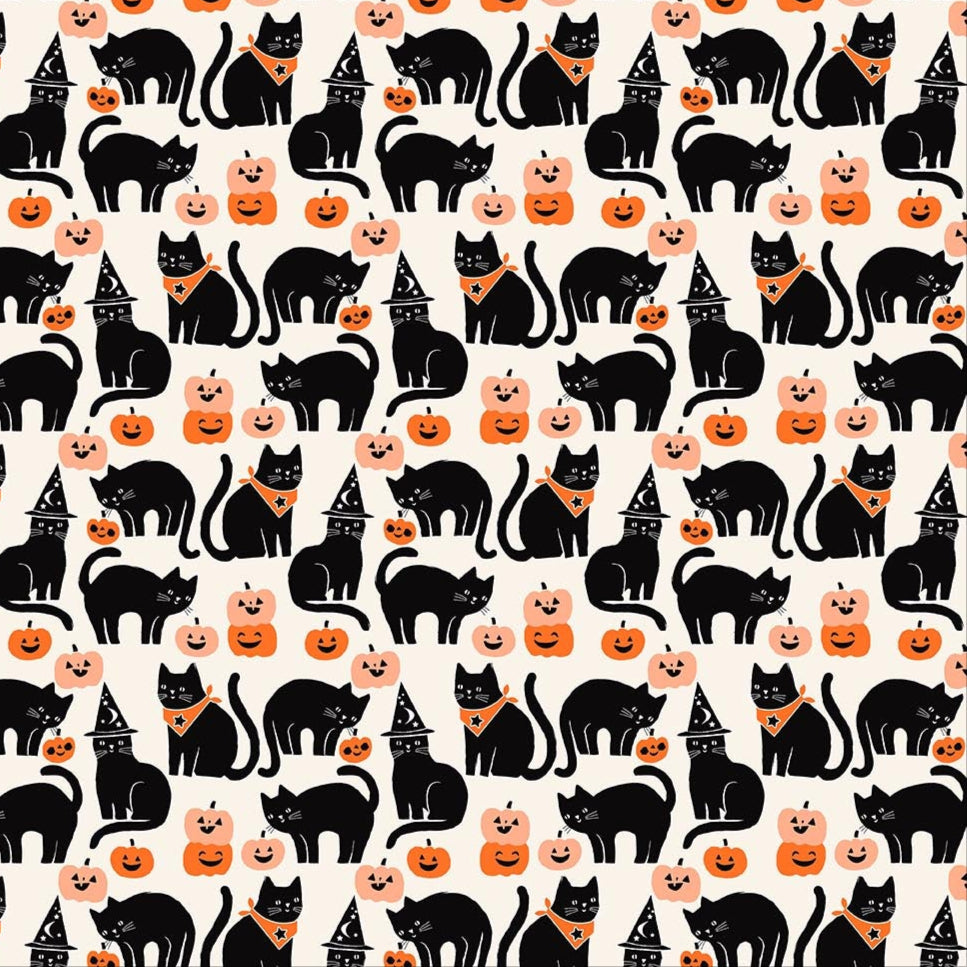 Cats in Black || GLOW IN THE DARK || from Sweet Treats by Jillian Phillips for FIGO Fabrics