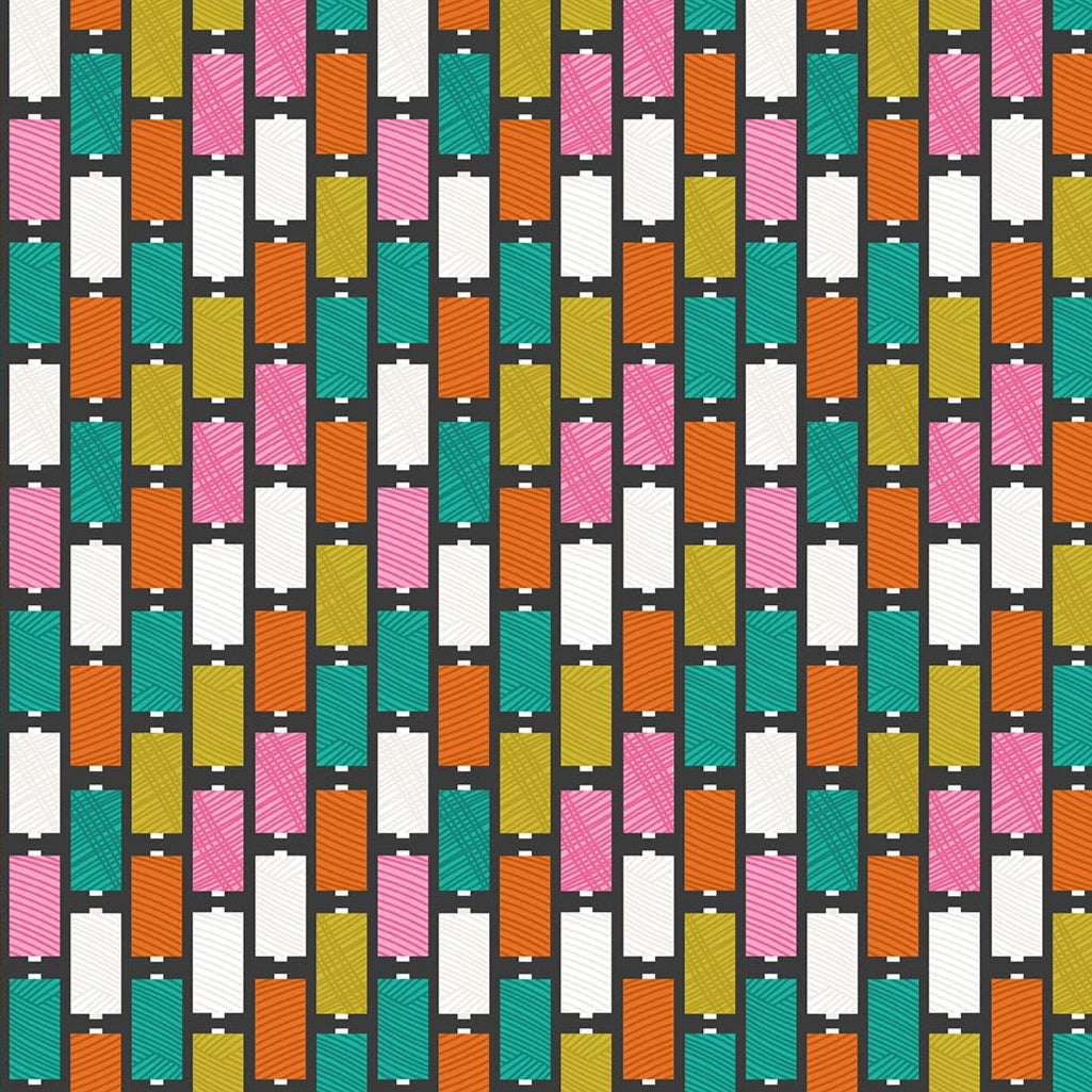 Spools in Black from Bits & Bobs.by Sarah Hearts  for FIGO fabrics