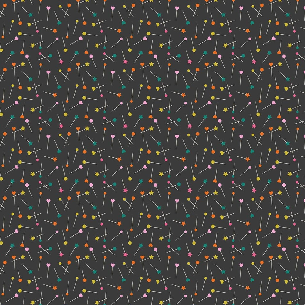 Pins in Black from Bits & Bobs.by Sarah Hearts  for FIGO fabrics