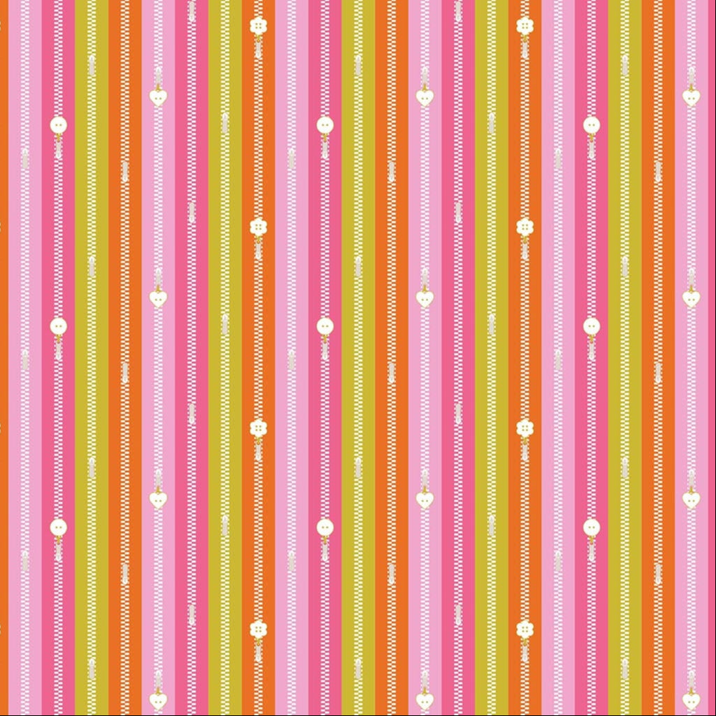 Zippers in Orange from Bits & Bobs.by Sarah Hearts for FIGO fabrics, Designer Fabric
