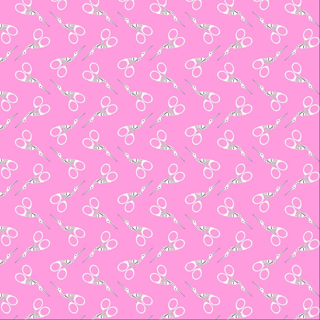 Scissors in Pink from Bits & Bobs.by Sarah Hearts  for FIGO fabrics