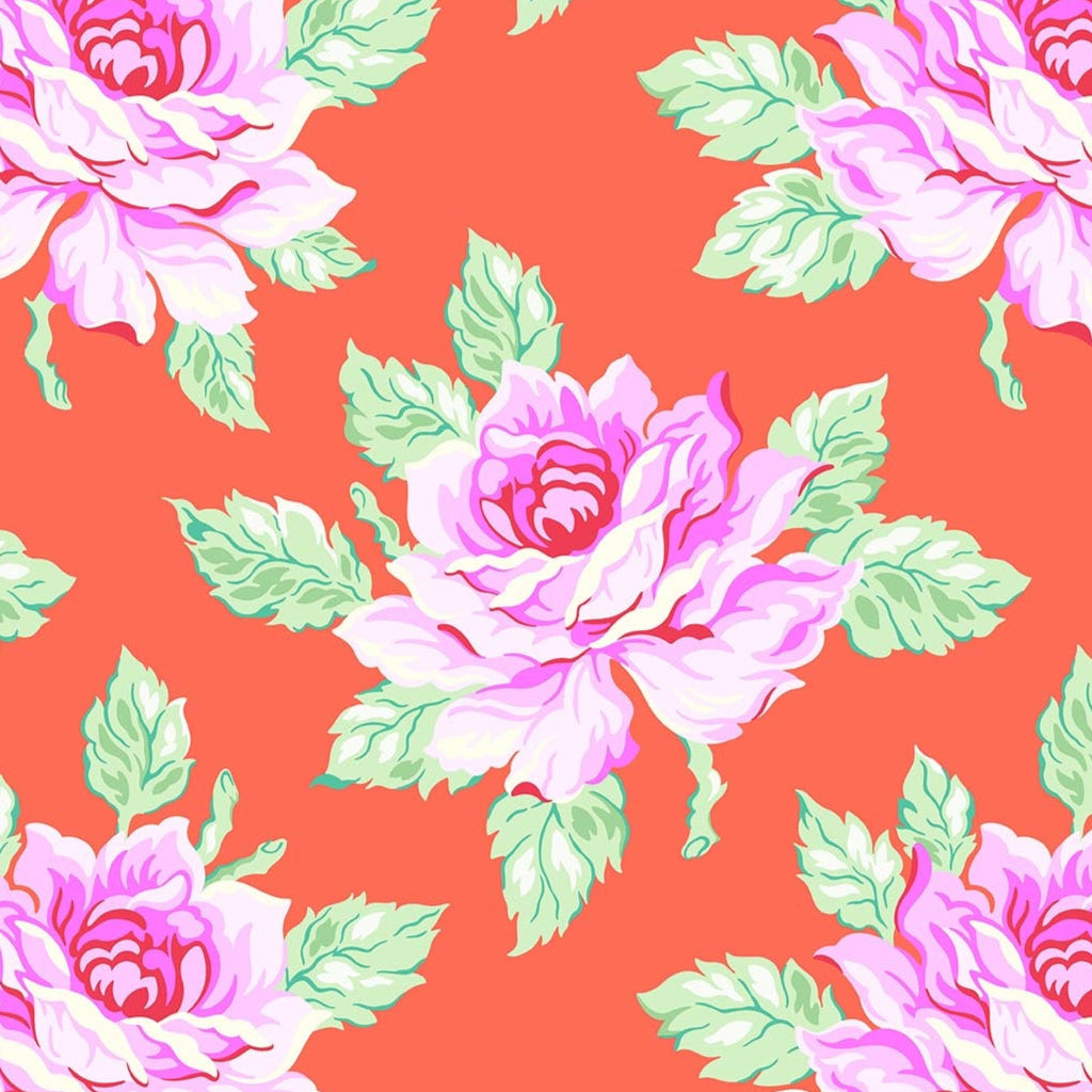 Hello Roses in Coral from Daisy Crush by Heather Bailey for FIGO Fabrics