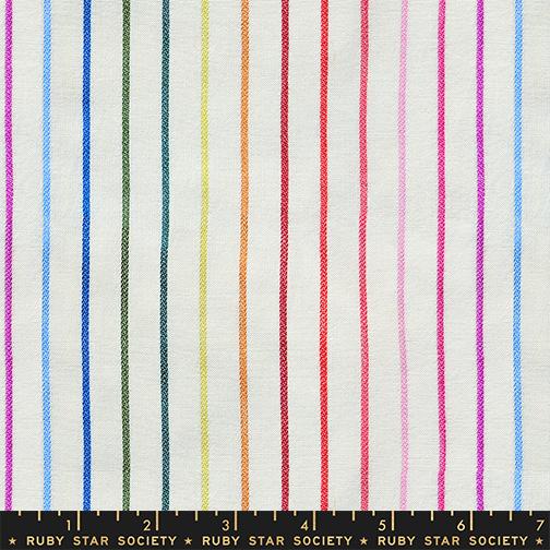 Rainbow Stripe in Natural from Warp & Weft Mystic Fable by Alexia Abegg of Ruby Star Society for Moda Fabrics