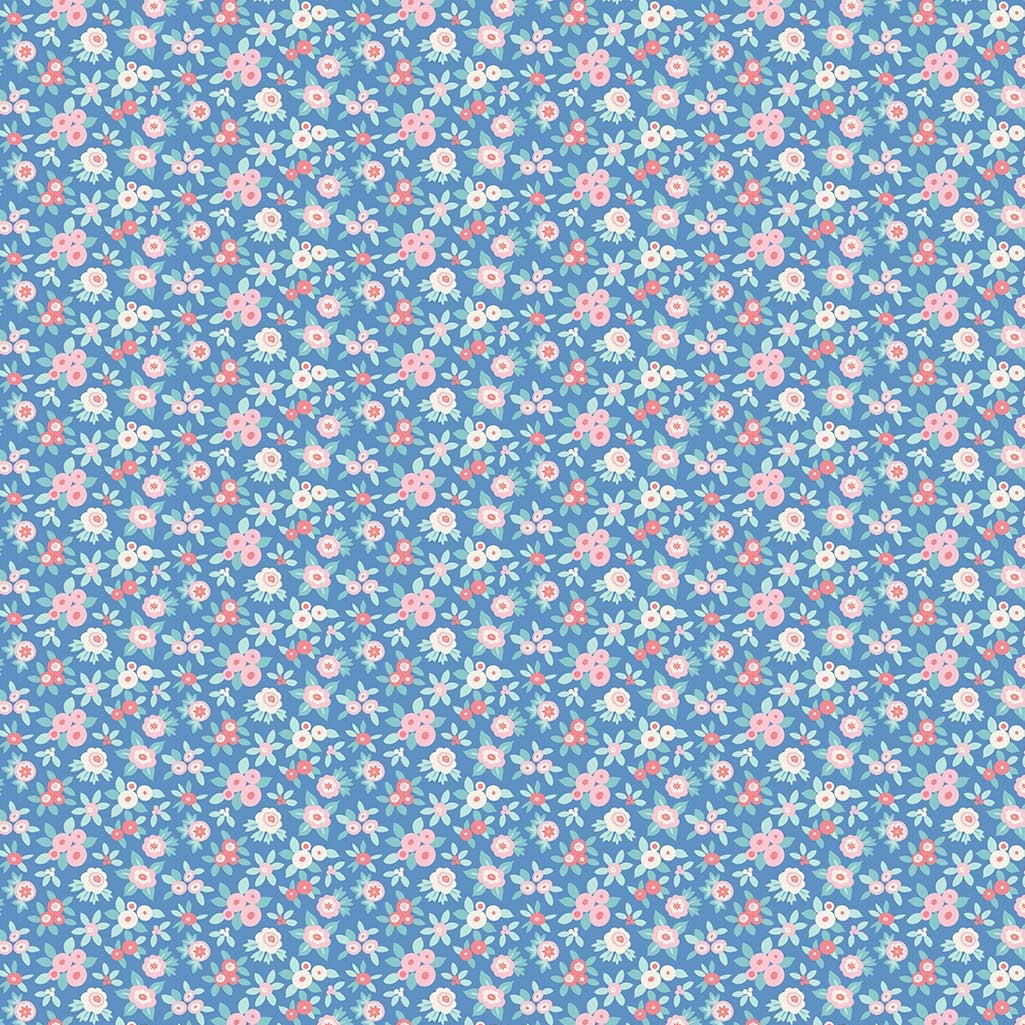 Japonica in Blue from Floral Romance by Pippa Shaw for FIGO Fabrics