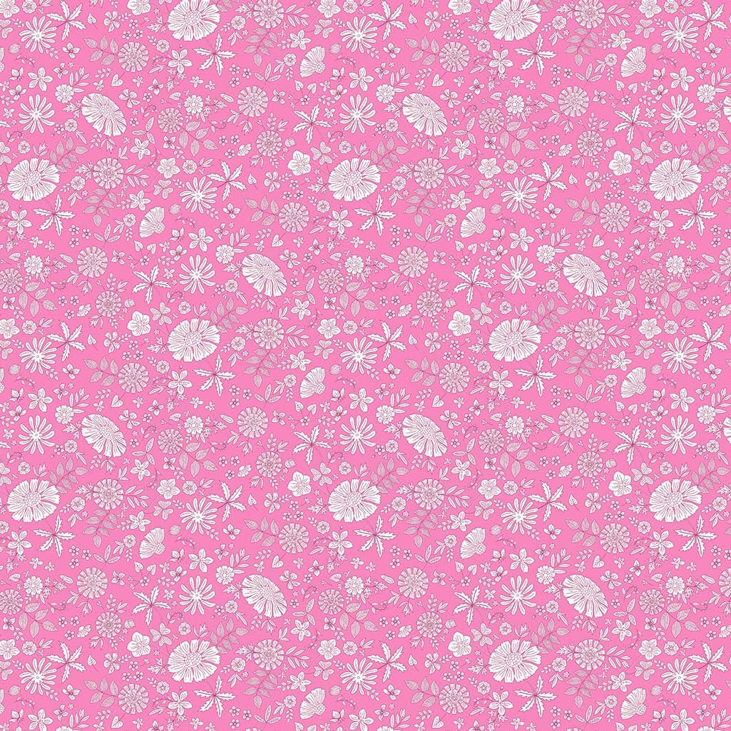 Marigold in Pink from Floral Romance by Pippa Shaw for FIGO Fabrics
