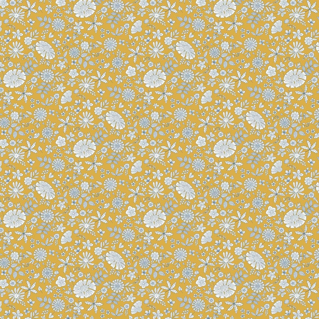 Marigold in Gold from Floral Romance by Pippa Shaw for FIGO Fabrics