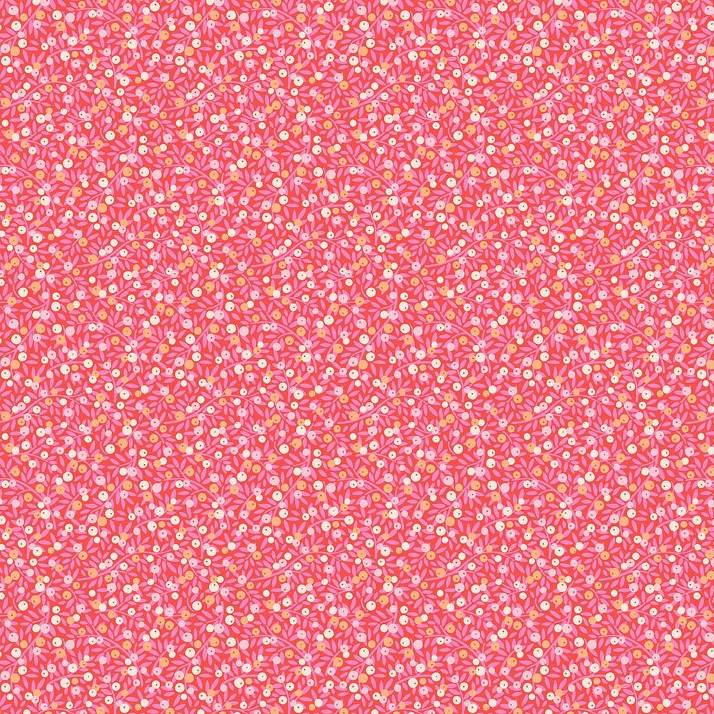 Berries in Orange from Floral Romance by Pippa Shaw for FIGO Fabrics
