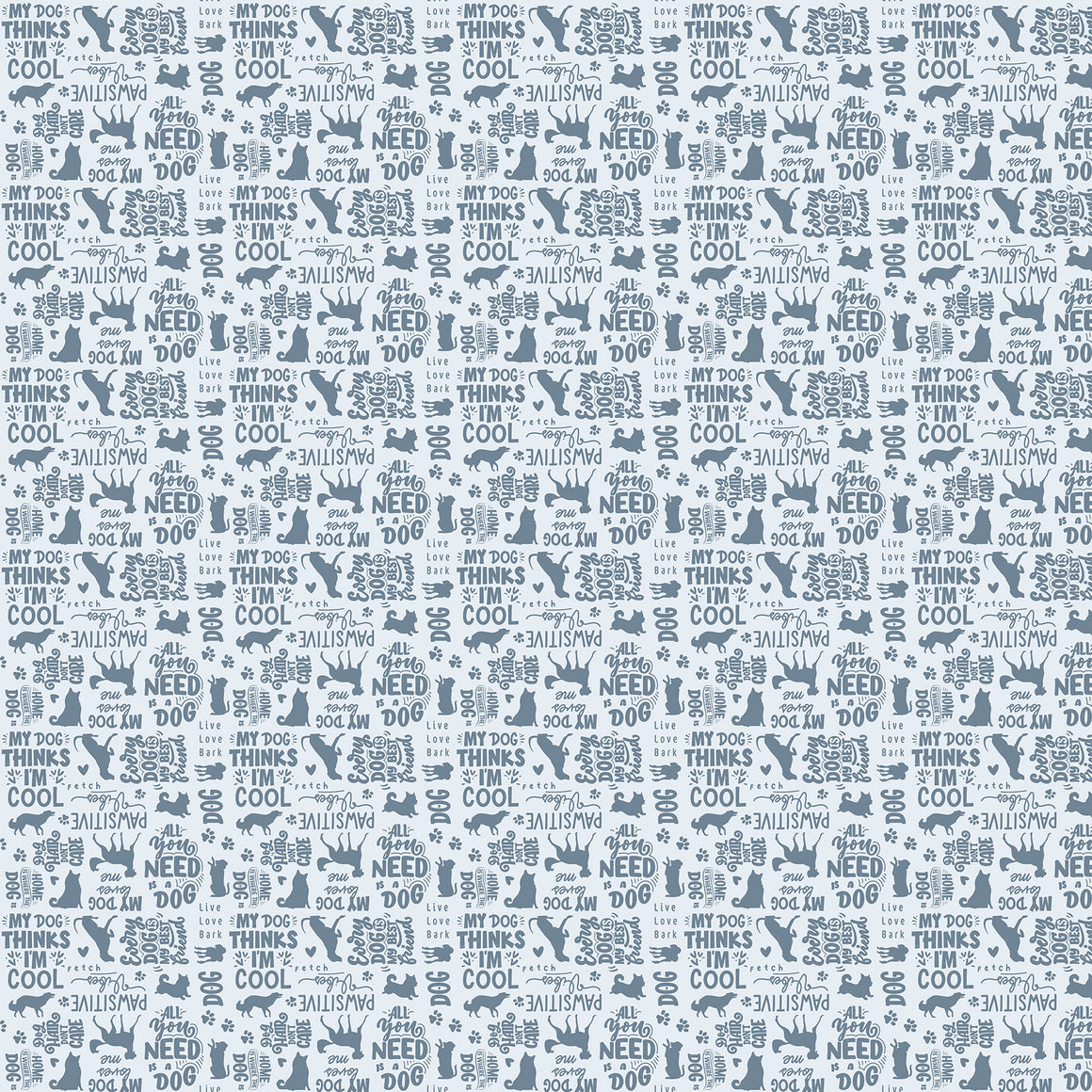 Quotes in Blue from Always By My Side by FIGO Studio, Designer Fabric