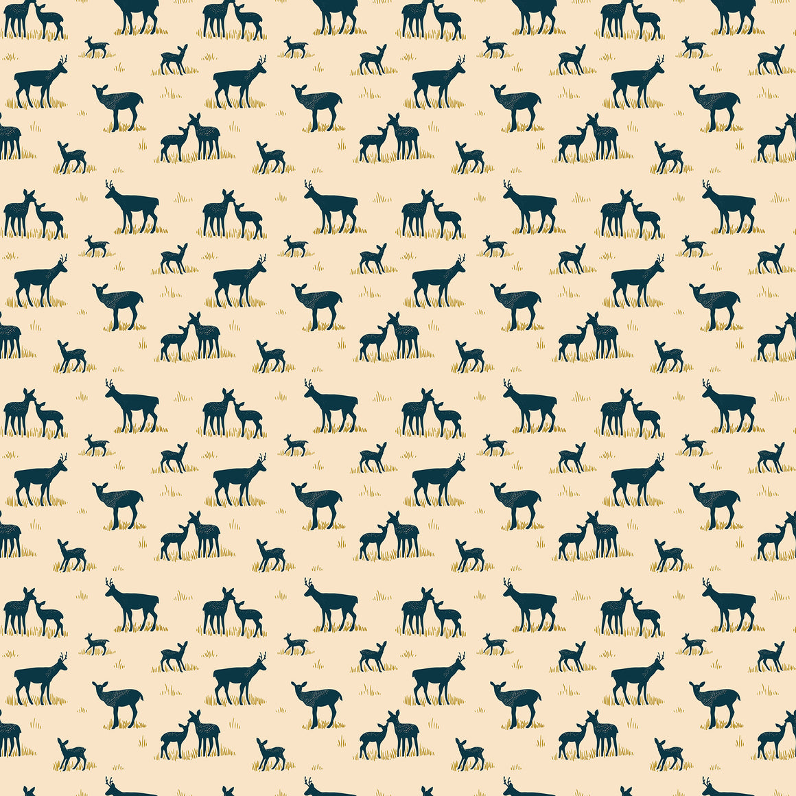 Yearlings in Cream from Bramble & Bloom by Katie O'Shea for FIGO, Designer Fabric