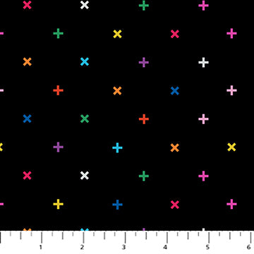 X in Black Multi for Dusk for FIGO Fabrics