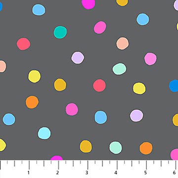 Spots in Grey Multi for Dewfall for FIGO fabrics