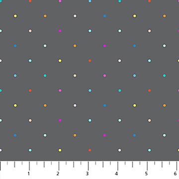 Small Dots in Grey Multi for Dewfall for FIGO fabrics