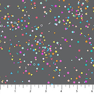 Confetti in Grey Multi for Dewfall for FIGO fabrics