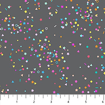 Confetti in Grey Multi for Dewfall for FIGO fabrics