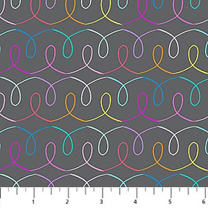 Loops in Grey Multi for Dewfall for FIGO fabrics