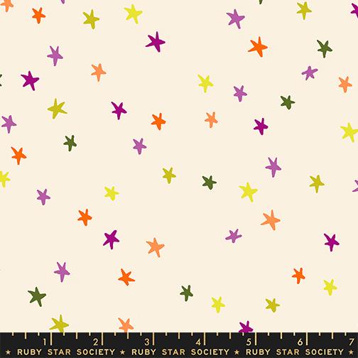 Starry in Spooky Natural from Freaky Familiars by Ruby Star Society, Designer Fabric