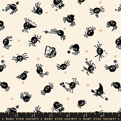 Spider Sense in Natural from Freaky Familiars by Ruby Star Society, Designer Fabric