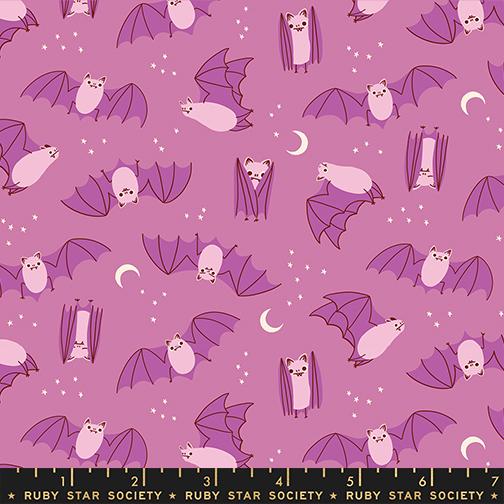 Fat Bats in Heliotrope from Freaky Familiars by Ruby Star Society, Designer Fabric