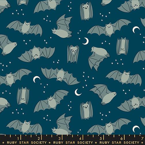 Fat Bats in Galaxy from Freaky Familiars by Ruby Star Society, Designer Fabric