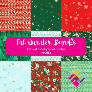 Festive Fauna Fat Quarter Bundle (9FQs) by Lynn Horrabin for Robert Kaufman Fabrics