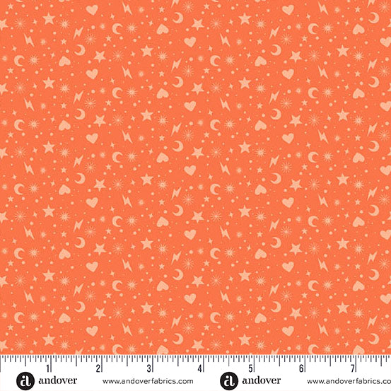 || PRE-ORDER || Charm Toss in Orange from Perfect Day by Libs Elliott for Andover Fabrics
