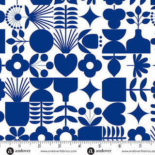 Cityscape in Delftware from Amsterdam by Libs Elliott for Andover Fabrics