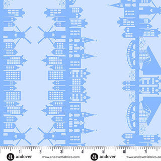 9 Streets in Frozen Canal from Amsterdam by Libs Elliott for Andover Fabrics