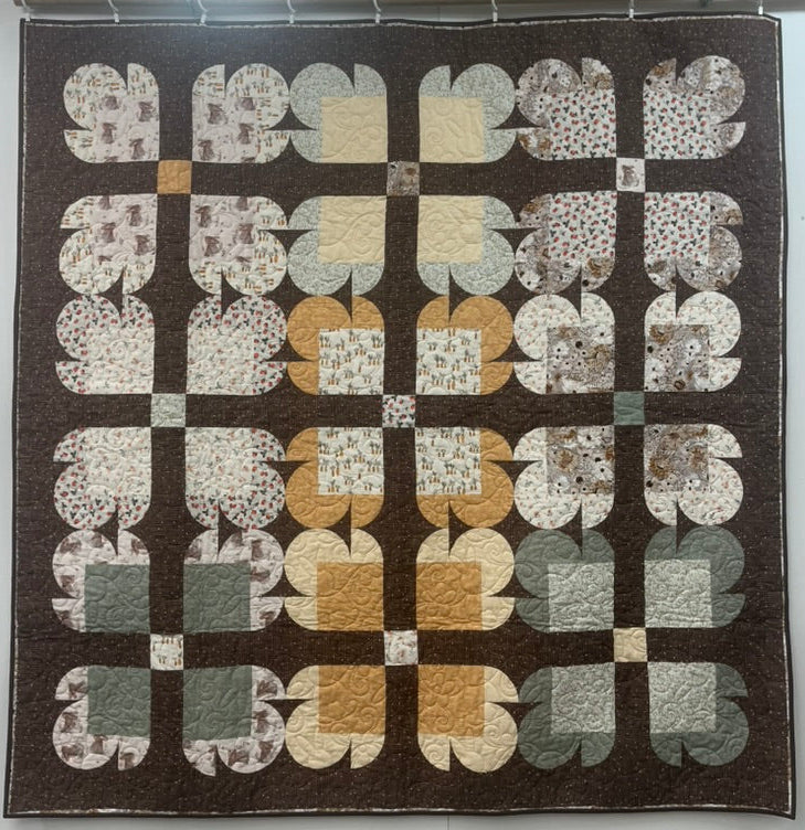 Blossom Breeze Teddy Bear Paws - Wholecloth Quilt, Quilt for Sale