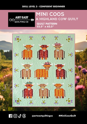 Mini Coos A Highland Cow Quilt Pattern by Art East Quilt Co