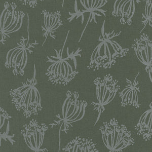 REMNANT - Riverbend Sprigs in Pepper by Anna Graham for Robert Kaufman - Essex Linen - 28" x 45"
