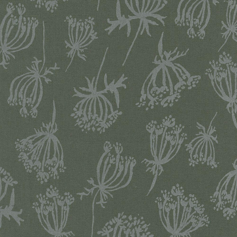 REMNANT - Riverbend Sprigs in Pepper by Anna Graham for Robert Kaufman - Essex Linen - 28" x 45"