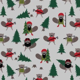 Tree Cutting in Titanium- Holid'EH season for Robert Kaufman, Designer Fabric
