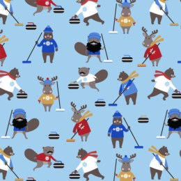 Curling Critters in Blue- Holid'EH season for Robert Kaufman