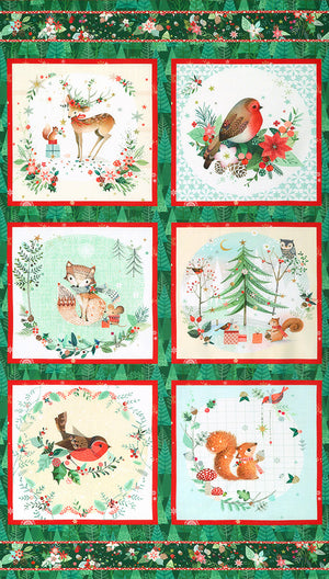 Forest Block || PANEL || from Festive Fauna by Lynn Horrabin for Robert Kaufman Fabrics