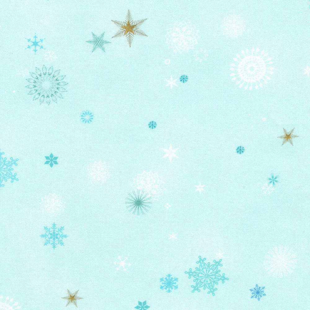 Snowflakes in Sky from Festive Fauna by Lynn Horrabin for Robert Kaufman Fabrics