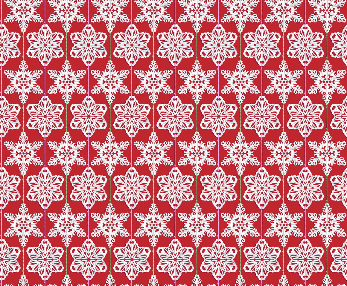 Paperflakes in Red Hot from Cozy Christmas by Anna Maria Textiles