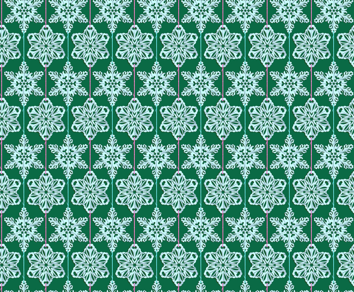 Paperflakes in Mint from Cozy Christmas by Anna Maria Textiles