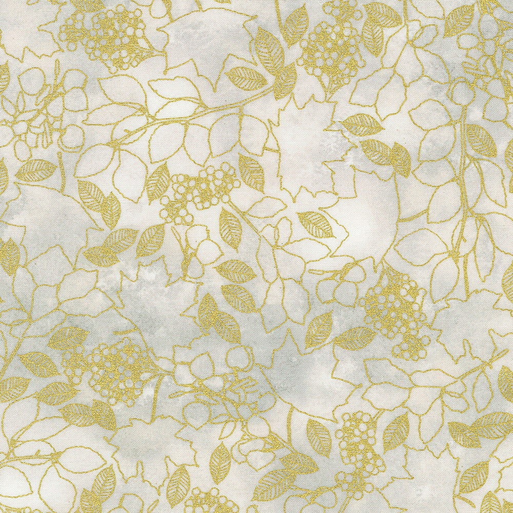 Leaf Outlines in Stone from Warm Welcome by Lynnea Washburn for Robert Kaufman Fabrics