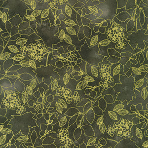 Leaf Outlines in Graphite from Warm Welcome by Lynnea Washburn for Robert Kaufman Fabrics