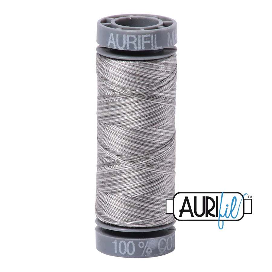 Aurifil Cotton Thread — Silver Fox (Variegated) 4670 — Small 28wt