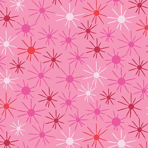 Stitchy Sunny Day in Medium Fuchsia fore Benatrax Fabrics