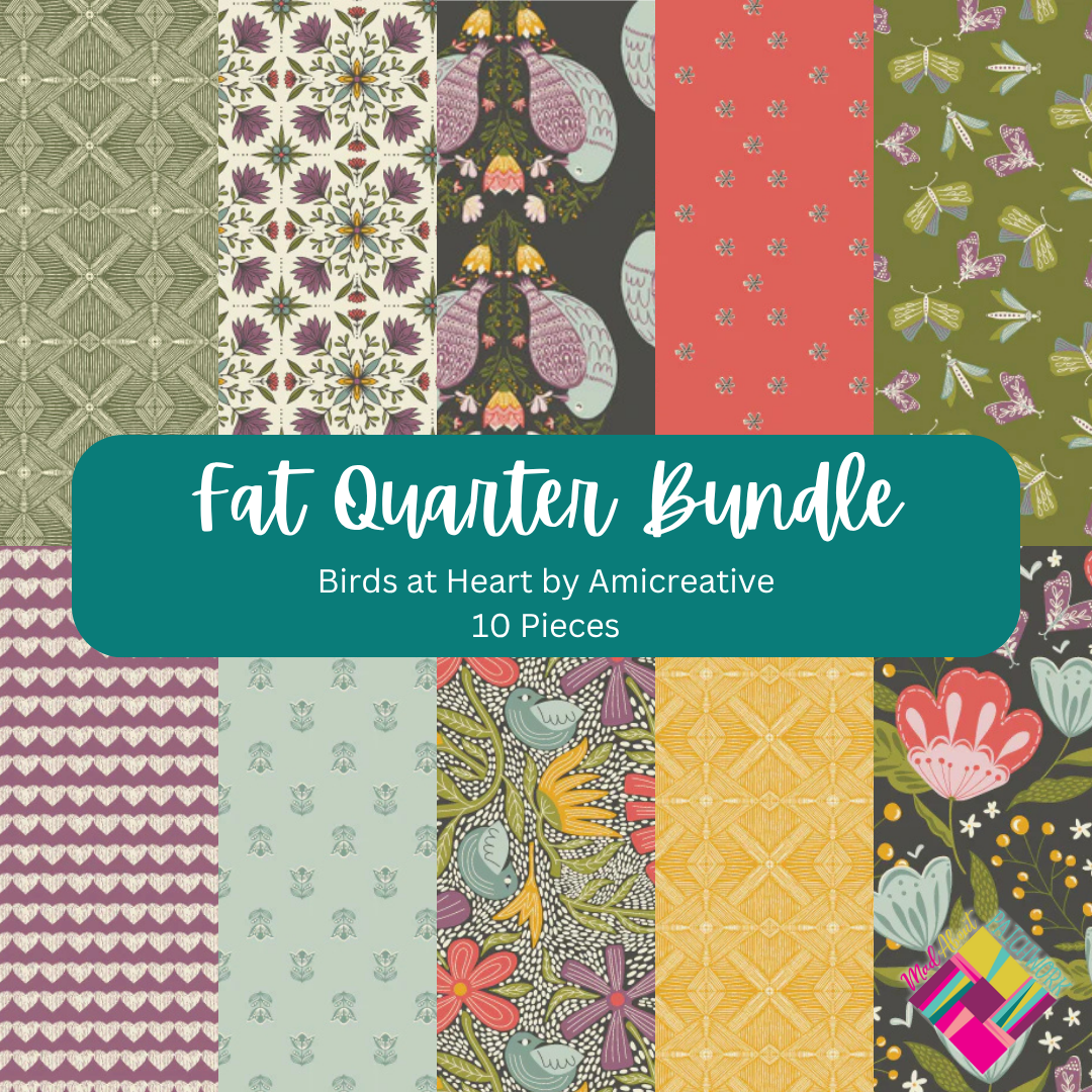 Birds at Heart Fat Quarter Bundle (10FQs) by Amicreative for Phoebe Fabrics