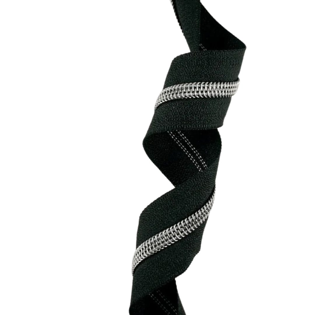 Black Tape with Gunmetal #5 Zipper