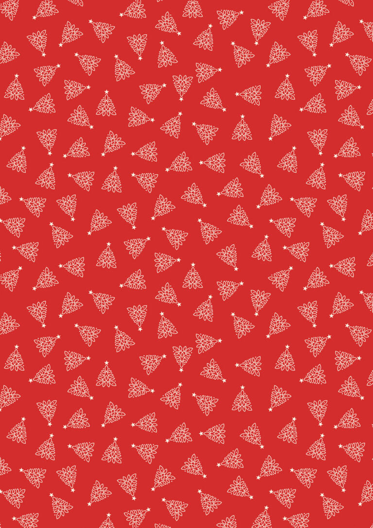 Celtic Trees in Winter Red from Celtic Christmas by Lewis & Irene